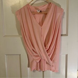 🔥 Akemi + Kin Rayon Blush Drape Front Blouse